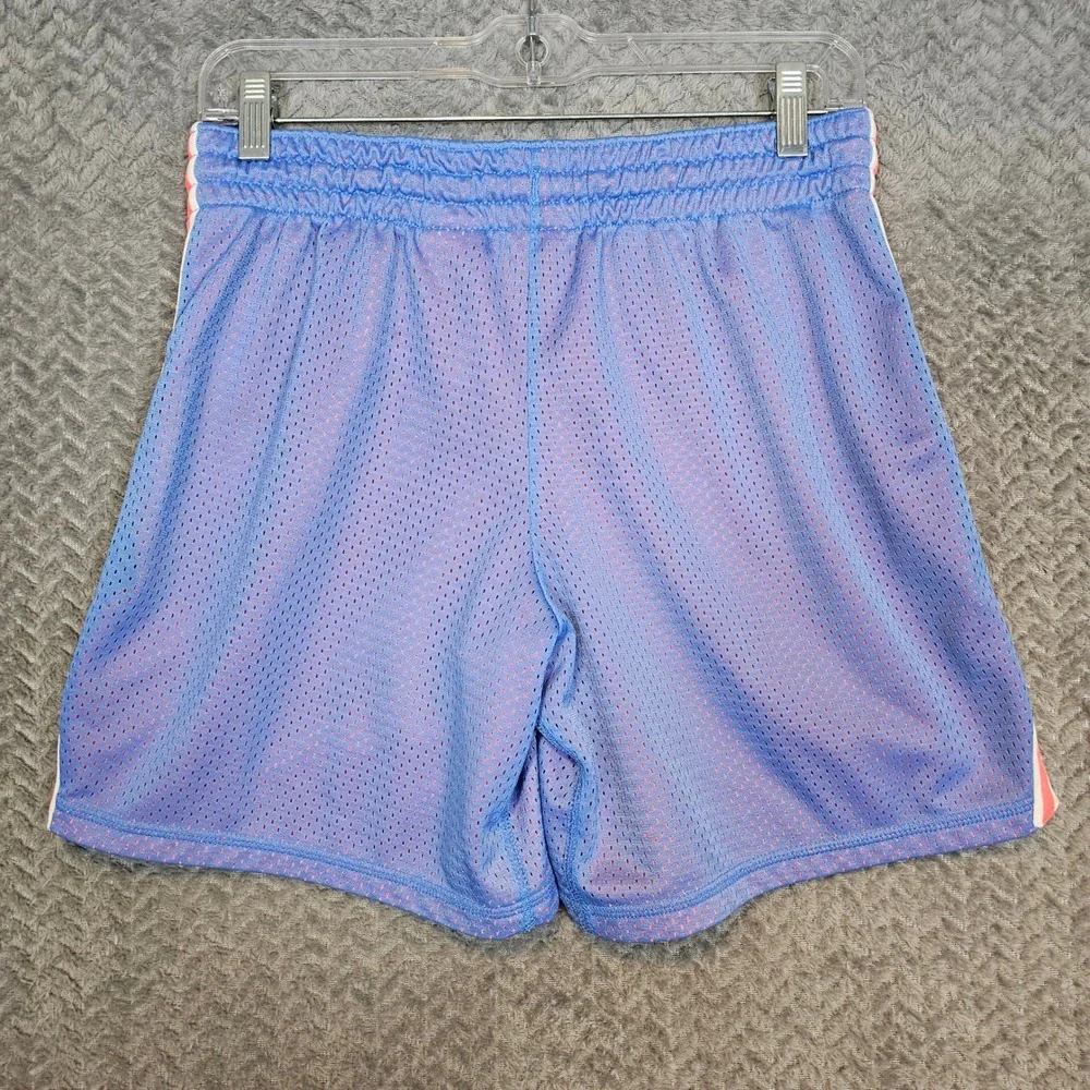 Danskin Now Womens Mesh Athletic Shorts Blue Pink Stripe DL23B-250N Small 4-6‎